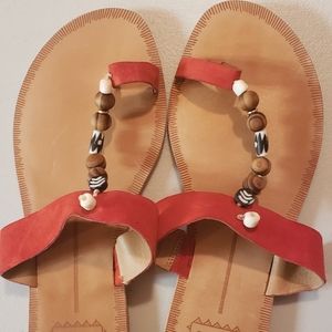 Dolce Vita beaded and leather strap sandles size 8
